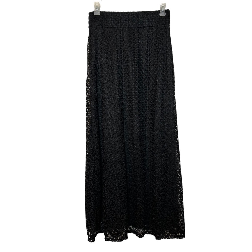 Ashley Blue Black Lace Fully Lined Maxi Skirt